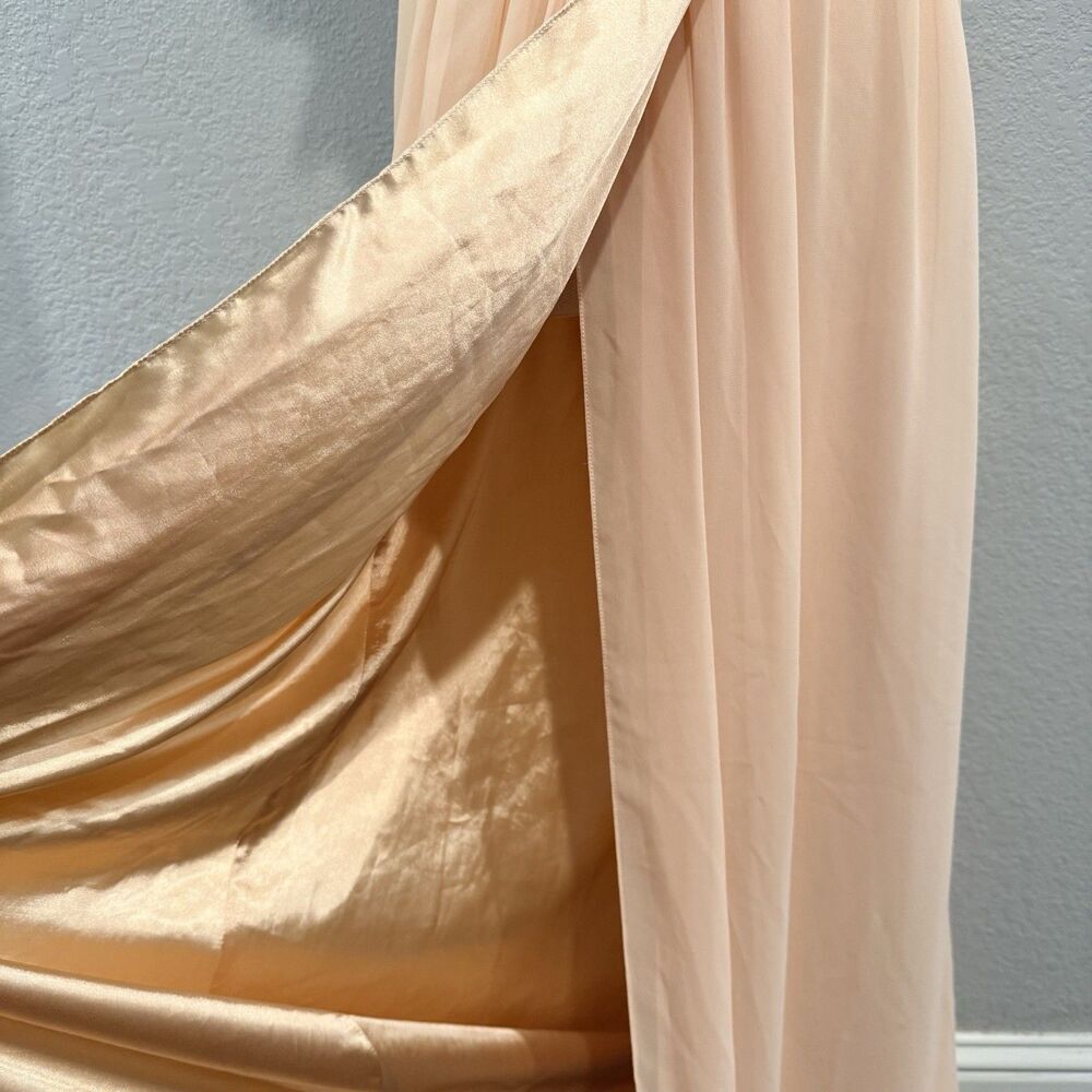 Ceremony by Joanna August Lacy Ruffle Trim Wrap Chiffon Gown Dress Size XS - Picture 3 of 13